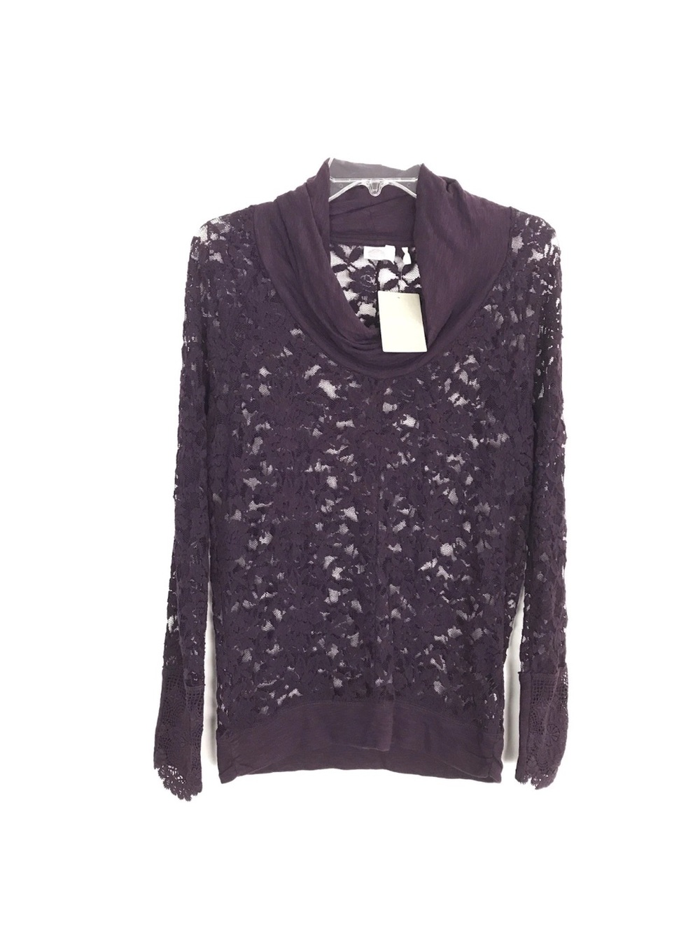 Anthropologie Lilka Lace Cowl Neck Long Sleeve Top NWT